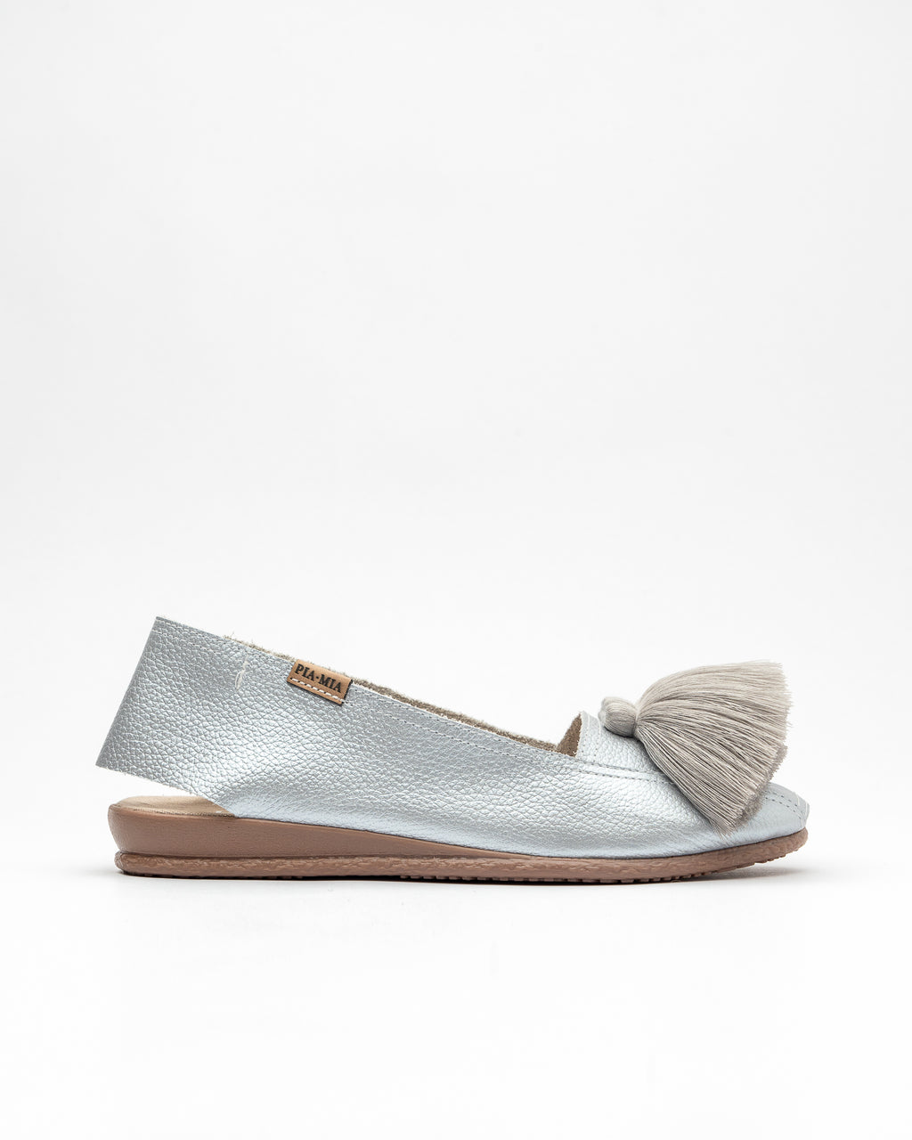 Silver Leather Espadrille