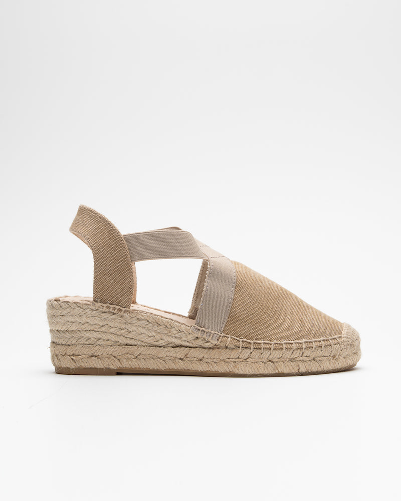Beige Espartina Low Wedge Espadrilles
