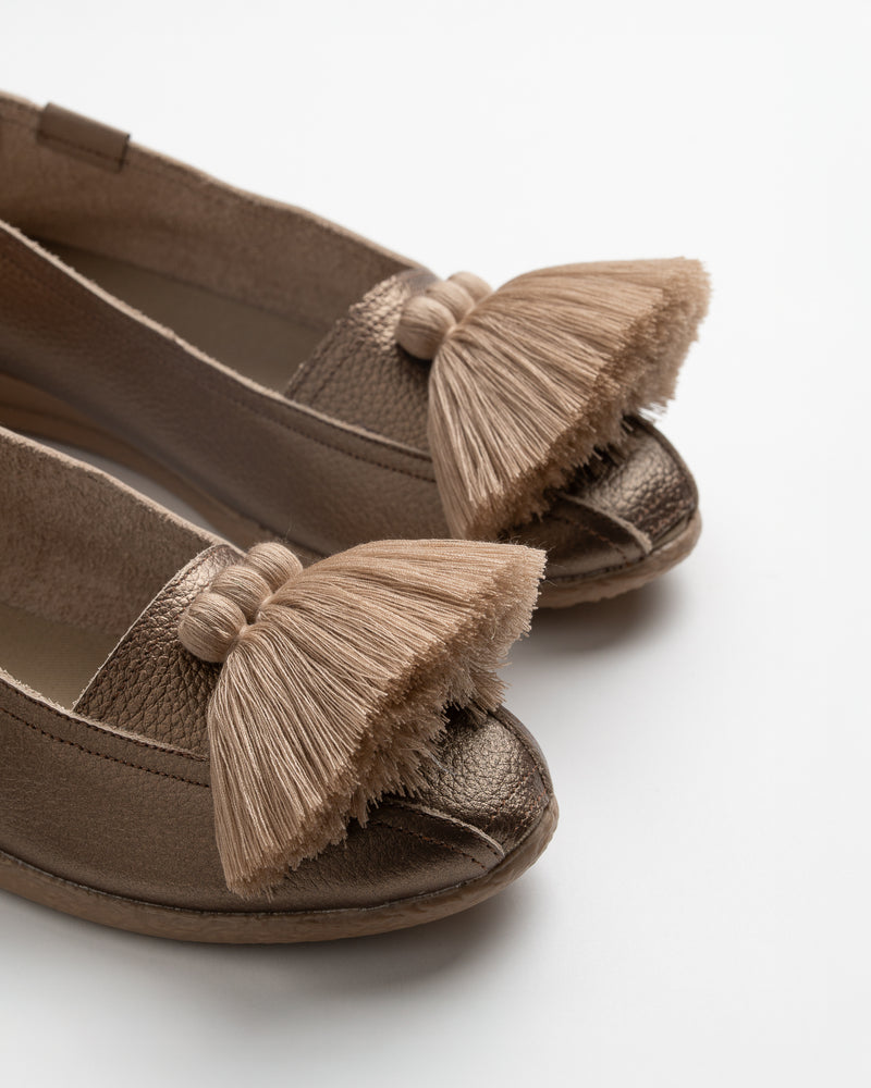 Bronze Leather Espadrille