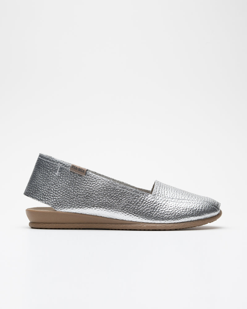 Basic Folia Silver Leather Espadrille