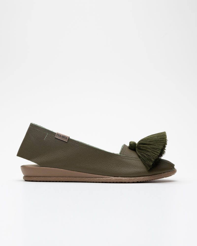 Verde Pino Leather Espadrille