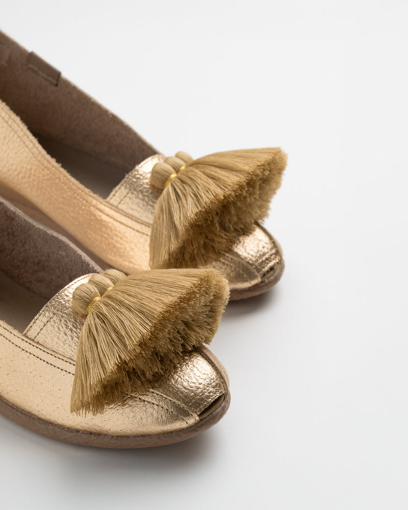 Folia Gold Leather Espadrille