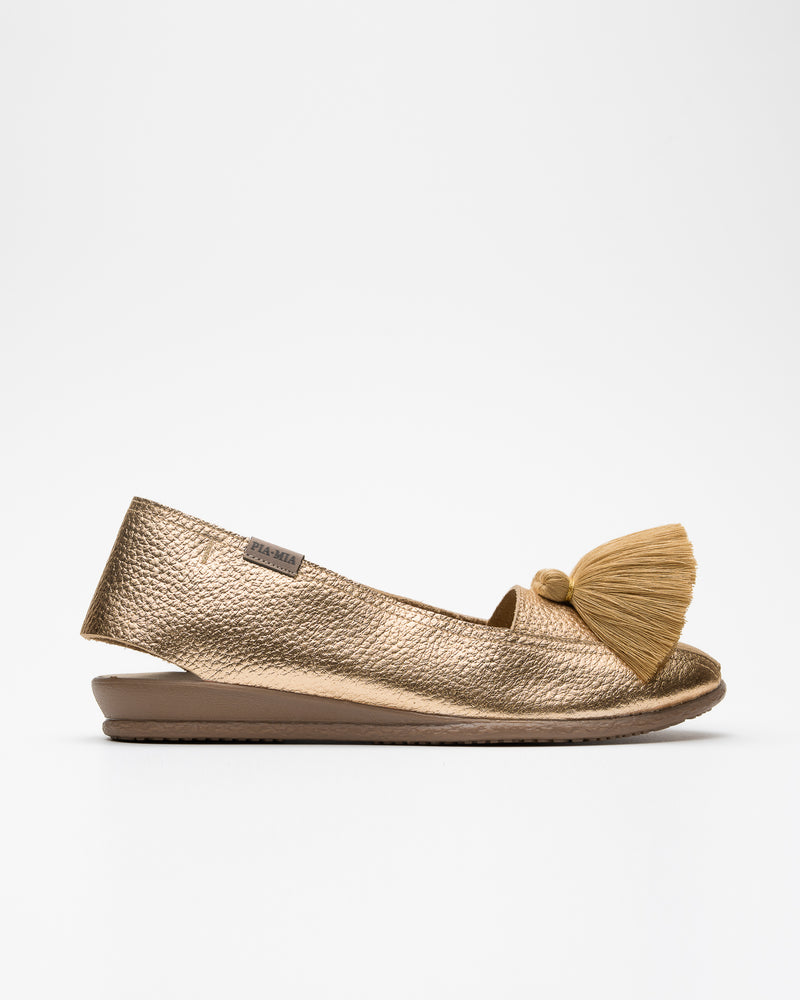 Folia Gold Leather Espadrille