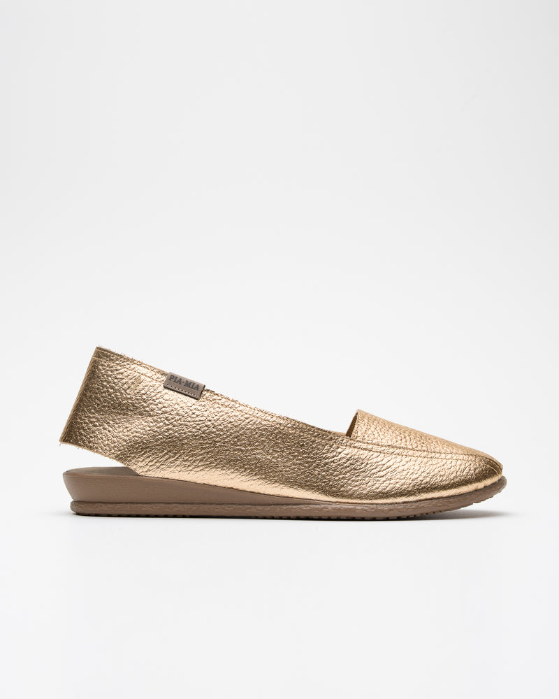 Basic Folia Gold Leather Espadrille