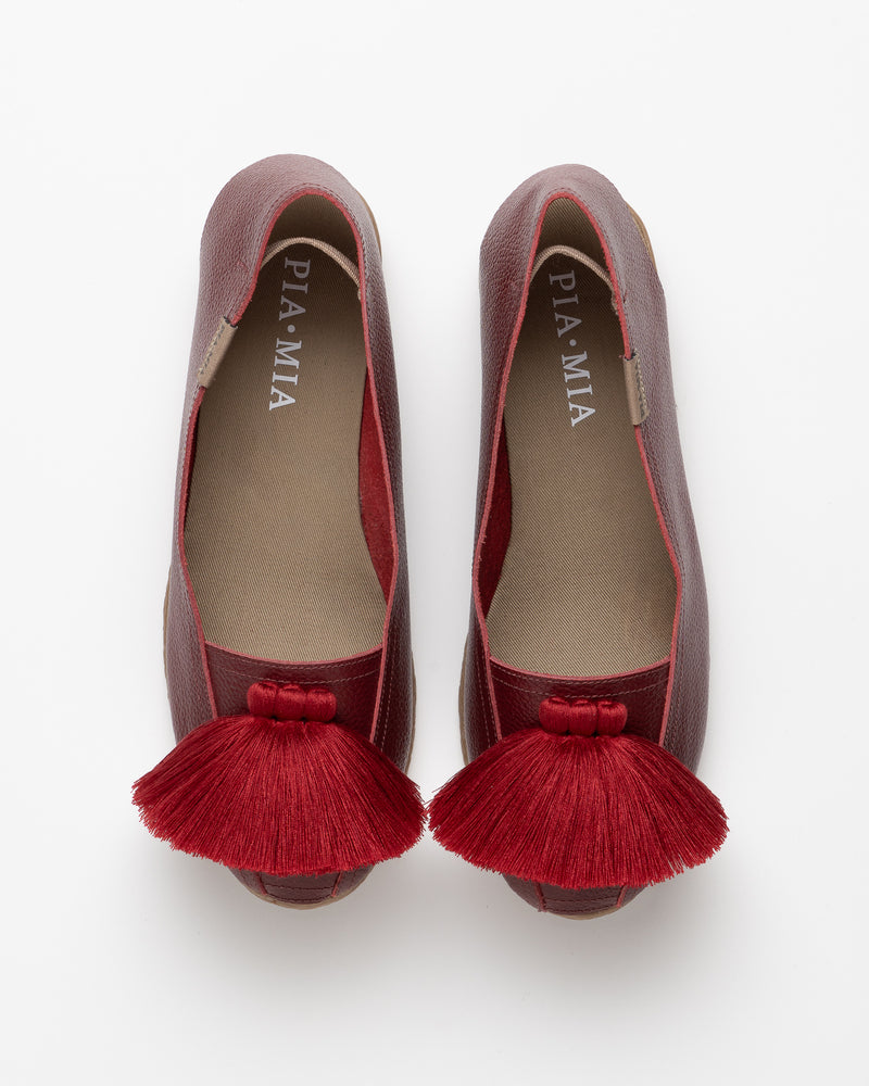Red wine Leather Espadrille