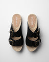 Black Buckle double strap sandals